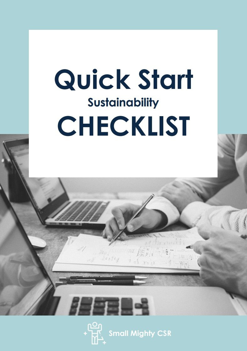Quick Start Sustainability Checklist - Small Mighty CSR